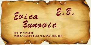 Evica Bunović vizit kartica